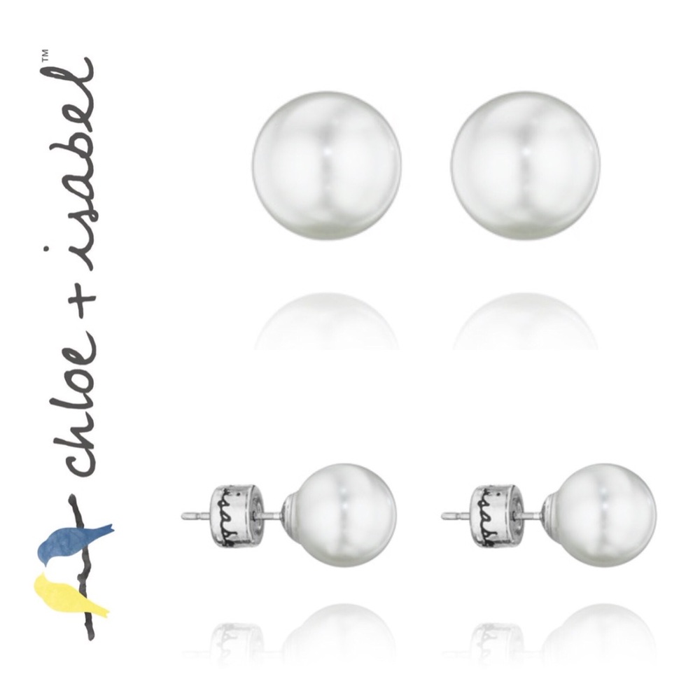 🆕 Classic Pearl Oversized Birthstone Studs E191